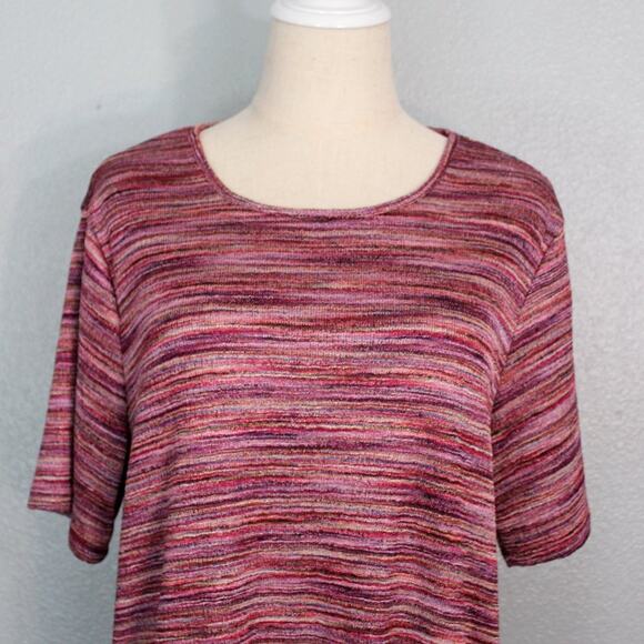 Allison Daley II Pink and Purple Heathered Blouse Size 2X - Picture 4 of 10